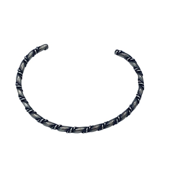 Sterling silver 925 bangle cuff twisted braid 6.5” wrist NA Native American - Picture 5 of 9